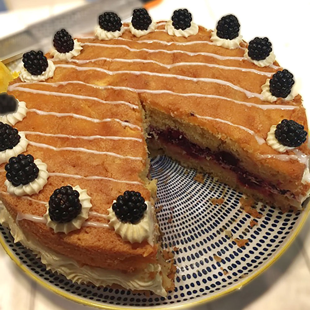 apple and blackberry cake in Surrey