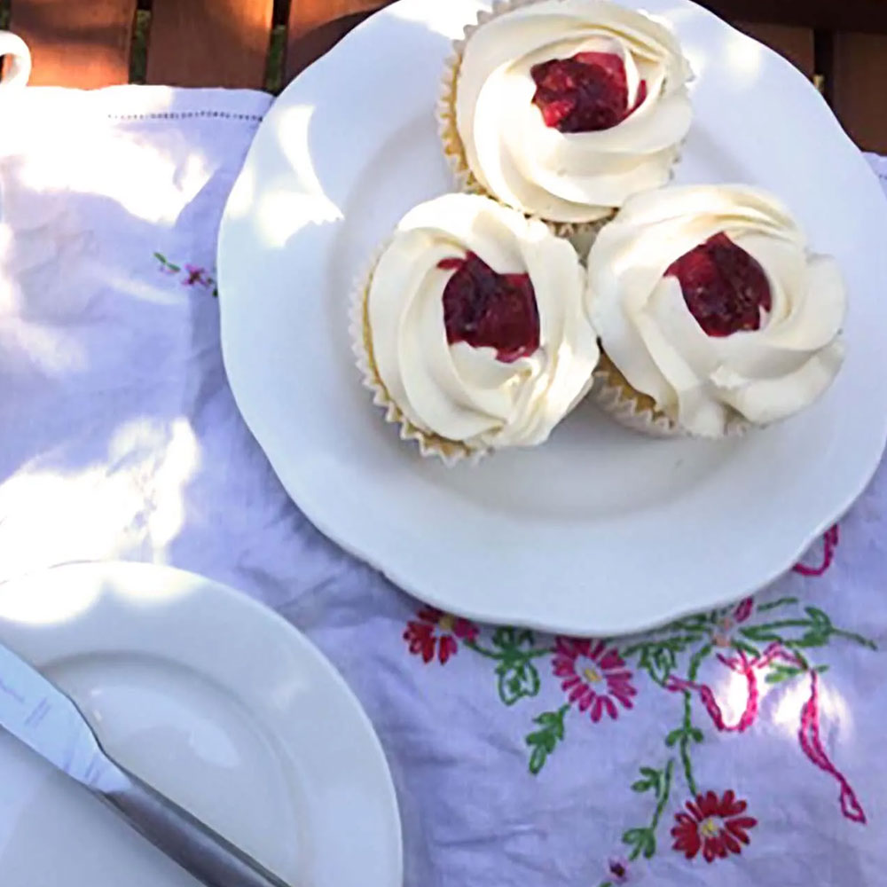 Vanilla and raspberry cupcakes in Surrey